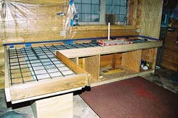 Michael Archambault cast in place concrete countertop process photo.