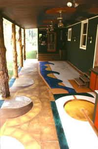 To preserve the vibrancy of an acrylic stain, its usually necessary to apply a sealer in order to lay down a maintenance coat that will take the brunt of the foot traffic or weather.