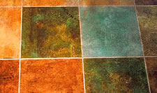 Acid stain with pin striping on a Polished floor looks like Indian slate but much more durable.
