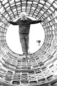 Brad Bowman, founder of Bowmanite, inside one of the earliest stamping tools.
