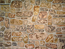 Sample Vertical concrete Overlay - The wide array of designs is why samples make good marketing tools. Vollmer said he uses large panels, 5-feet square, to help clients visualize how the finished work would appear on their property