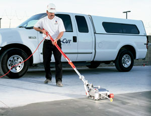 Concrete Control Joints Soff-Cut Model 310 in action. Photo courtesy of Soff-Cut The Soff-Cut system's technology was developed by a California concrete contractor back in the 1980s. He designed the cutting edge of the blades to move upward during operation, Nabarette explains, pushing debris out of the joint. 