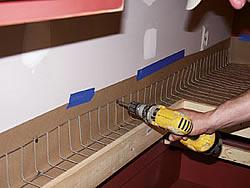 Galvanized wire used for reinforcement in a backsplash. 