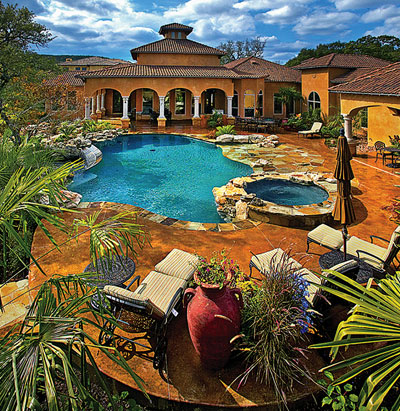 One final difference between most patios and pool decks is the requirement for drains. Stegmeier says most pool decks do not use round shower-type drains because the surface must "fall" down to the drain all 360 degrees around. © L.M. Scofield Company 2006. All rights reserved.