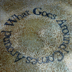 Decorative Concrete Floor Design from Shellie Rigsby - The Warehouse generally sports an industrial look inside and out, but Rigsby has designed and installed flooring and other decorative concrete effects at the site.
