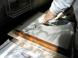 Preparing the space and underlayment for the concrete mosaic map