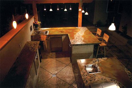 Countertops, First Place: Tom Ralston Concrete, Santa Cruz, Calif. Magid Patio, Steps and Walls, Aptos, Calif.