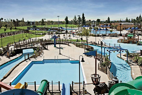 Concrete Contractor work by Trademark Concrete Systems Inc. Splash! 14-acre Regional Aquatics Center, owned by the City of La Mirada, Calif.,