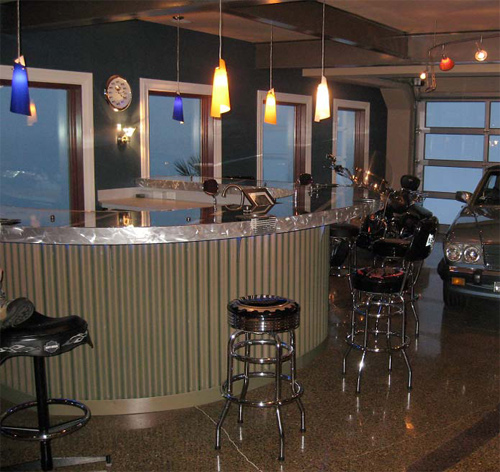 Absolute ConcreteWorks LLC, of Poulsbo, Wash., garnered an Excellence in Concrete Construction Award in the residential decorative concrete category from the Washington Aggregates & Concrete Association for this custom-made GFRC bar. The bar, which is the focal point in what the homeowner has referred to as his "man cave," features parts and pieces of a Harley motorcycle.